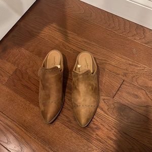 Tan Heeled mules